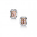 Blush Pink Argyle Diamond Earring Emerald Shape Studs